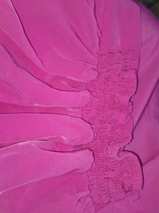 Dark Pink Color A Line Skirt Elastic @ Back