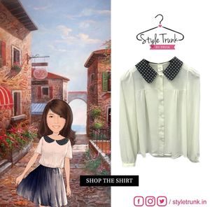 Polka Dot Collar Shirt