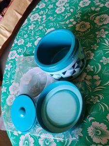 Blue Geometric Lunch Container