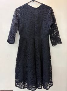 Elegant Black Lace Wrap Dress