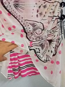 Cute Pink  White Top Dress Western Girl Donate