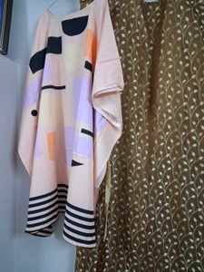 Geometric Print Kaftan Dress