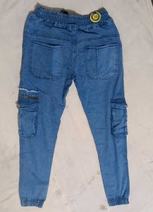 Denim Cargo Joggers