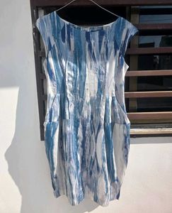 Blue & White Print Dress