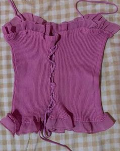 Pink Corset Style Tank Top