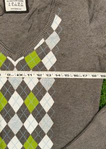 Imported Argyle Pattern Sweater