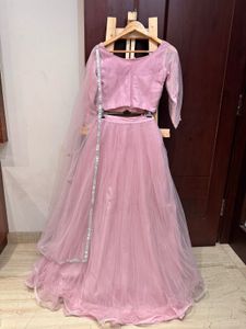 Pink Embellished Hand Embroidered Lehenga Choli