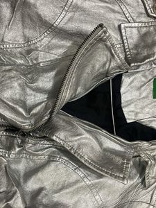 Silver Metallic Biker Jacket