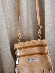Tan Handbag with Tassels