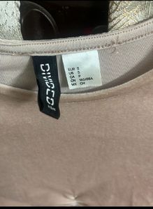 H&amp;M Pink Velvet Long Sleeve Top