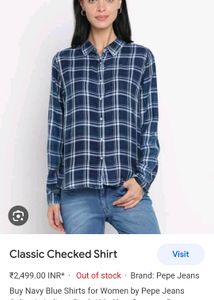 ⛔SALE⛔💥PRICE DROP💥Navy Blue Checked Shirt