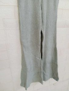 Gray Knit Flare Pants