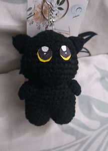 Crochet Cat Plush Toy Keychain