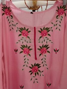 Embroidery Work Kurti With Dhoti