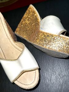 Glitter Platform Wedge Sandals