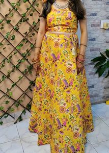 Yellow Multi Colour Lehenga