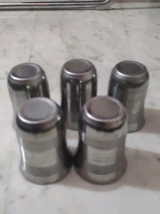 Five Stainless Steel Glasses