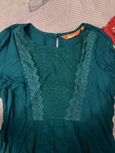 Elegant Teal Tunic Top