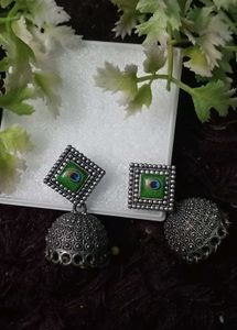 Peacock Jhumka Earrings