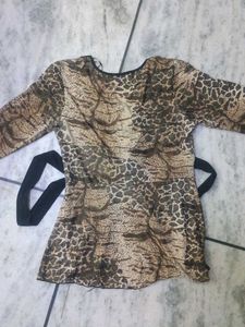 Western Empire Cheetah Print Top For Women