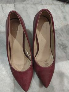 Burgundy Pointed-Toe Heels