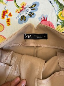 High-Waisted Beige Trousers