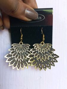 Golden Oxidised  Earring