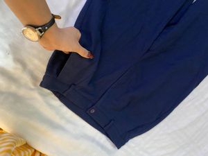 High rise Navy Blue Wide Leg Pants Waist 30