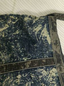 Distressed Denim Shoulder Bag