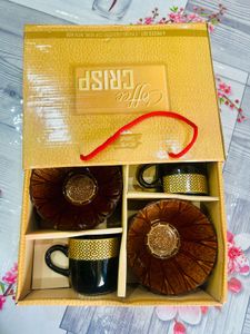 New Golden Black vintage—  Tea Cup &amp; Bowl Set