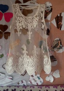 Elegant White Lace  Beach Party Dress