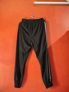Black Track Pants with White Stripe