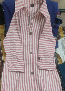 Striped Button-Down Kurti
