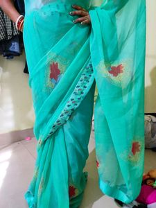 Stunning Sea Green Saree