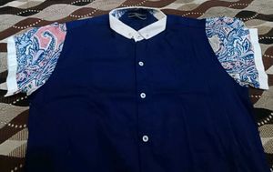 Stylish Blue Patterned Shirt