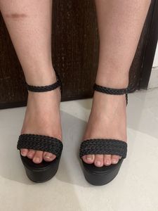 Black Braided Wedges