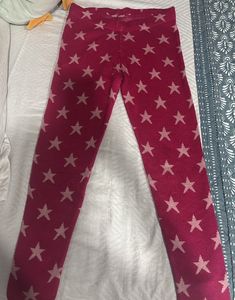 Pink Star-patterned Leggings