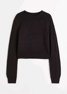 H&M Black Cropped Knit Sweater