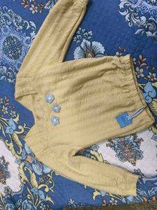 Cute Yellow full sleeve top for 8-9 years girl