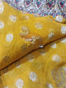 Yellow Embroidered Saree (Issue)