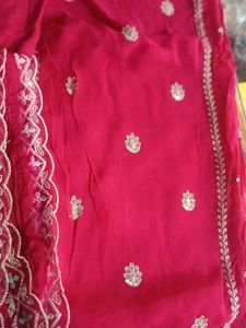Red Embroidered Salwar Kameez Suit