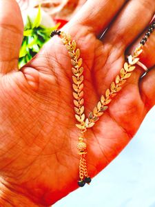 Leaf-Style Gold Plated Designer Mangalsutra