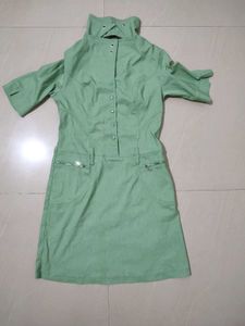 Green Mini Dress with Pockets