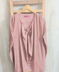 Blush Tie-Front shrug Free size