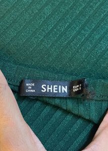 Green Ribbed Halter Dress