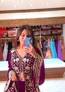 Purple Embellished Ethnic Top