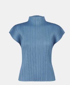 Pleated High Neck Top