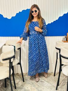 Striped Blue Maxi Dress