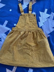 Cute Mustard Corduroy Jumper Dress