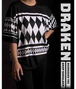 Black &amp; White Diamond Print Crop Top